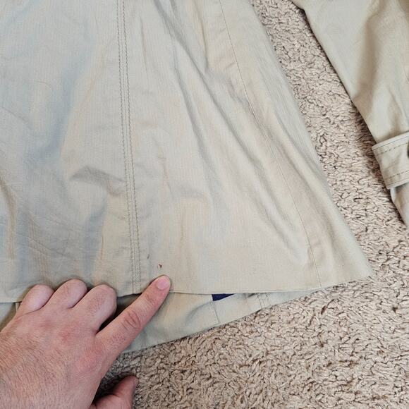 American Eagle Outfitters Trench Coat Womens Med Beige Double Breasted Belted - Picture 13 of 16